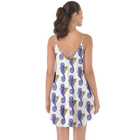 SHARON TATEM LLC - Original Seahorse Pattern Flare Thin Strap Chiffon Halter Dress