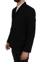 Dolce & Gabbana Black Floral Ricamo Slim Blazer Jacket - Size IT50-L