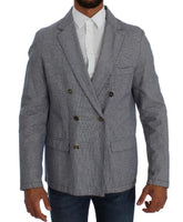 MASTER COAT Blue Double Breasted Regular Fit Blazer - Size IT50-L