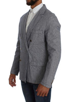 MASTER COAT Blue Double Breasted Regular Fit Blazer - Size IT50-L