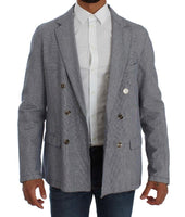 MASTER COAT Blue Double Breasted Regular Fit Blazer - Size IT50-L