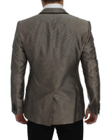 Dolce & Gabbana Brown Slim Fit Silk Two Button Blazer - Size IT48-M