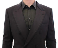 Dolce & Gabbana Black Striped Double Breasted Slim Fit Suit - Size IT54-XL