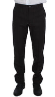 Dolce & Gabbana Brown Striped Wool Slim 3 Piece Suit Tuxedo - Size IT48-M