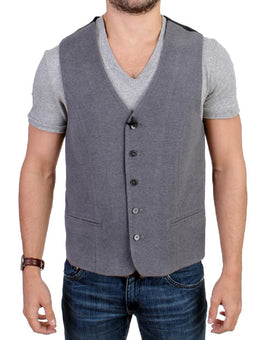 Costume National Gray cotton blend casual vest - Size IT50-M-L