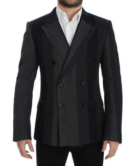 Dolce & Gabbana Gray striped wool stretch blazer - Size IT48-M