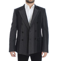 Dolce & Gabbana Gray striped wool stretch blazer - Size IT48-M