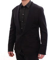 Dolce & Gabbana Black silk slim fit blazer - Size IT52-XL