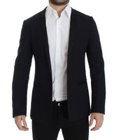 Dolce & Gabbana Blue wool GOLD slim fit blazer - Size IT46-S