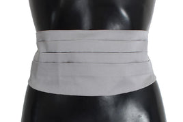 Dolce & Gabbana Gray Waist Belt Silk Cummerbund - Size IT48-M