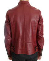 Dolce & Gabbana Red Leather Deerskin Jacket - Size IT44-XS