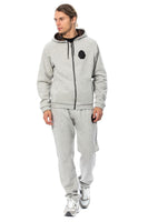 Billionaire Italian Couture Gray Cotton Hooded Sweatsuit - Size L