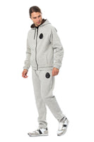 Billionaire Italian Couture Gray Cotton Hooded Sweatsuit - Size L