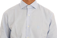 Cavalli Light Blue Cotton Slim Fit Dress Shirt - Size 39