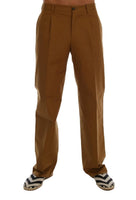 Dolce & Gabbana Brown Stretch Cotton Pants - Size IT54-XXL