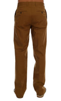 Dolce & Gabbana Brown Stretch Cotton Pants - Size IT54-XXL