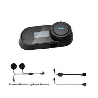 FREEDCONN - Original TCOM-SC Bluetooth Motorcycle Interphone Headset Helmet Intercom LCD Screen With FM Radio Switchable Microphone