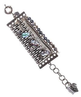 Original Baded Bracelet Features Iridescent Blue Beads That Dazzle in the Light.