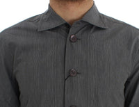 Dolce & Gabbana Gray Cotton Formal Dress Button Shirt - Size 39