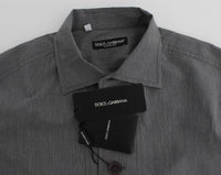 Dolce & Gabbana Gray Cotton Formal Dress Button Shirt - Size 39