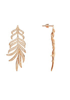 Original Feathered Leaf Statement Drop Earring Rosegold