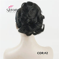 StrongBeauty Short Curly Clip in Claw Ponytail Hair Extension Synthetic Hairpiece 80g With a Jaw/Claw Clip