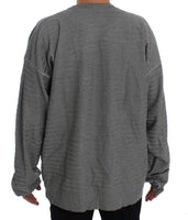 Dolce & Gabbana Gray Crewneck Pullover Silk Sweater - Size IT48-M