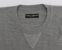 Dolce & Gabbana Gray Crewneck Pullover Silk Sweater - Size IT48-M