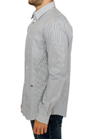 GF Ferre Gray Striped Cotton Casual Shirt - Size IT52-XL