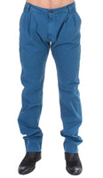 GF Ferre Blue Cotton Straight Fit Chinos - Size IT48-M