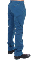 GF Ferre Blue Cotton Straight Fit Chinos - Size IT48-M