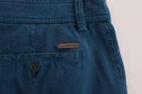 GF Ferre Blue Cotton Straight Fit Chinos - Size IT48-M