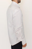 Ermanno Scervino White Black Striped Regular Fit Casual Shirt - Size IT54-XL