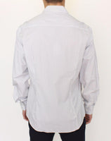 Ermanno Scervino White Gray Striped Regular Fit Casual Shirt - Size IT50-L