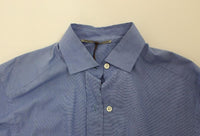 Ermanno Scervino Blue Cotton Dress Classic Fit Shirt - Size IT38-S