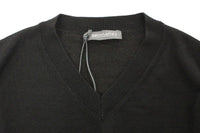 Ermanno Scervino Black Wool Blend V-neck Pullover Sweater - Size IT48-M