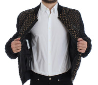 Dolce & Gabbana Black Sequined Goatskin Jacket - Size IT48-M