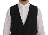 Dolce & Gabbana Gray STAFF Cotton Striped Vest - Size IT52-XL