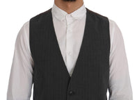 Dolce & Gabbana Gray STAFF Cotton Striped Vest - Size IT50-L