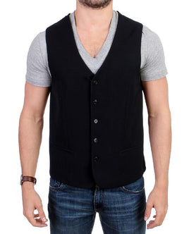 Costume National Black wool blend casual vest - Size IT50-M-L