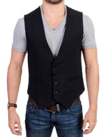 Costume National Black striped cotton casual vest - Size IT50-M-L