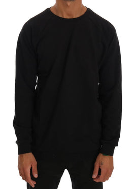 Daniele Alessandrini Black Crewneck Cotton Pullover Sweater - Size S