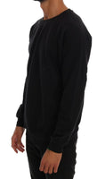 Daniele Alessandrini Black Crewneck Cotton Pullover Sweater - Size S