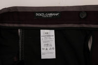 Dolce & Gabbana Gray Purple Striped Cotton Shorts - Size IT44-XS