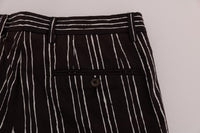 Dolce & Gabbana Bordeaux White Striped Hemp Casual Shorts - Size IT52-XL