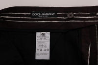 Dolce & Gabbana Bordeaux White Striped Hemp Casual Shorts - Size IT52-XL