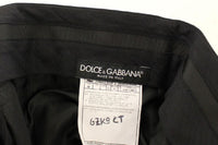 Dolce & Gabbana Black Wool Stretch Pleated Pants - Size IT58-3XL