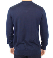 Ermanno Scervino Blue Wool Blend V-neck Pullover Sweater - Size IT52-L