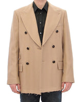 Dolce & Gabbana Beige Double Breasted Coat Jacket - Size IT50-L