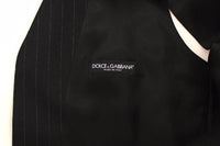 Dolce & Gabbana Black Striped Wool Silk Dress Vest Gilet - Size IT44-XS